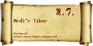 Mrár Tibor névjegykártya